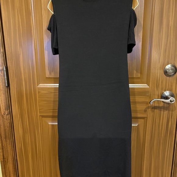 WHBM Black Sheath Dress Cold Shoulder Sleeves Women's XS - Picture 7 of 9